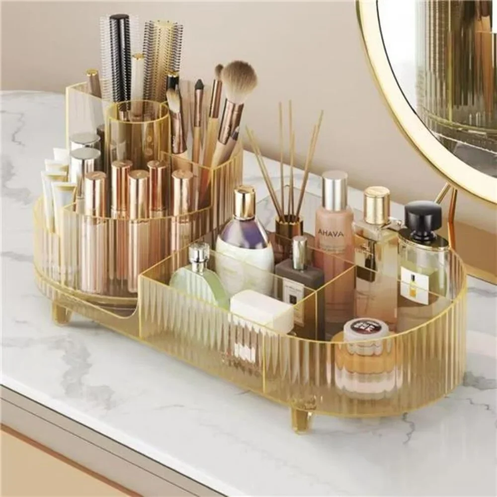 360 Rotating Makeup Organizer Large Capacity Vanity Storage Display Case